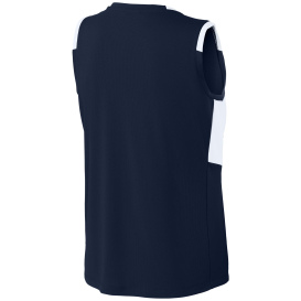 Sport-Tek LST441 Club Sleeveless V-Neck - True Navy/White