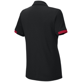 Sport-Tek LST444 Ladies Club Colorblock Polo - Black/Deep Red