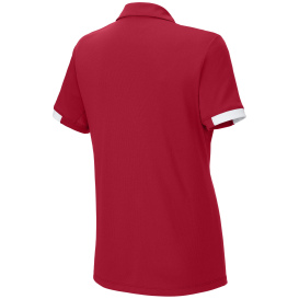 Sport-Tek LST444 Ladies Club Colorblock Polo - Deep Red/White