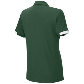 Sport-Tek LST444 Ladies Club Colorblock Polo - Forest Green/White