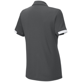 Sport-Tek LST444 Ladies Club Colorblock Polo - Iron Gray/White