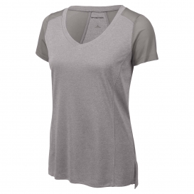 Sport-Tek LST465 Ladies Endeavor Tee - Light Grey Heather/Light Grey