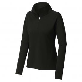 Sport-Tek LST561 Ladies Sport-Wick Flex Fleece 1/4-Zip - Black