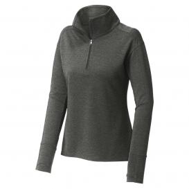Sport-Tek LST561 Ladies Sport-Wick Flex Fleece 1/4-Zip - Dark Grey Heather