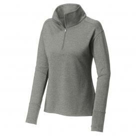 Sport-Tek LST561 Ladies Sport-Wick Flex Fleece 1/4-Zip - Light Grey Heather
