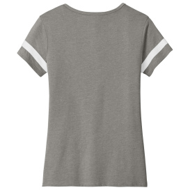 Sport-Tek LST6041 Ladies Halftime Notch Neck Tee - Vintage Heather/White