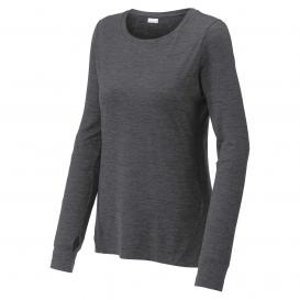 Sport-Tek LST710 Ladies Exchange 1.5 Long Sleeve Crew Tee - Graphite Heather