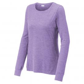 Sport-Tek LST710 Ladies Exchange 1.5 Long Sleeve Crew Tee - Hyacinth Heather