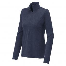 Sport-Tek LST711 Ladies Exchange 1.5 Long Sleeve 1/2-Zip Pullover - Dark Denim Heather