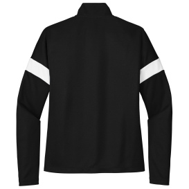 Sport-Tek LST800 Ladies Sport-Wick Fleece Full-Zip Jacket - Black/White
