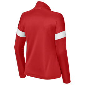 Sport-Tek LST800 Ladies Sport-Wick Fleece Full-Zip Jacket - Deep Red/White
