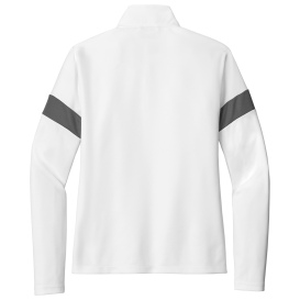 Sport-Tek LST800 Ladies Sport-Wick Fleece Full-Zip Jacket - White/Iron Grey