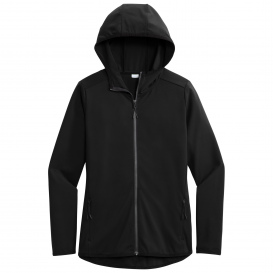 Sport-Tek LST870 Ladies Circuit Hooded Full-Zip - Deep Black