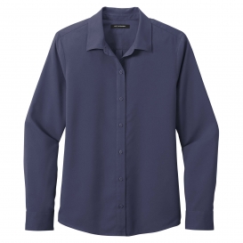 Port Authority LW401 Ladies Long Sleeve Performance Staff Shirt - True Navy