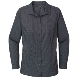 Port Authority LW645 Ladies Pincheck Easy Care Shirt - Black/Grey Steel