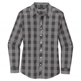 Port Authority LW670 Ladies Everyday Plaid Shirt - Shadow Grey