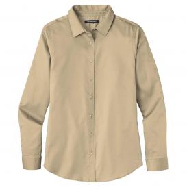Port Authority LW808 Ladies Long Sleeve SuperPro React Twill Shirt - Wheat