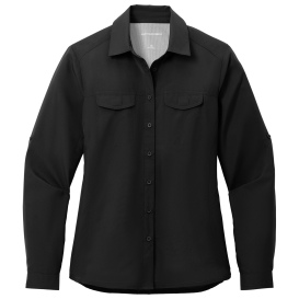 Port Authority LW960 Ladies Long Sleeve UV Daybreak Shirt - Deep Black
