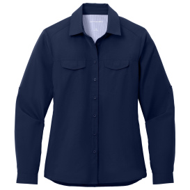 Port Authority LW960 Ladies Long Sleeve UV Daybreak Shirt - True Navy