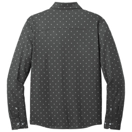 Mercer+Mettle MM1018 Long Sleeve Stretch Woven Shirt - Anchor Grey Geo Diamond