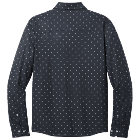 Mercer+Mettle MM1018 Long Sleeve Stretch Woven Shirt - Navy Geo Diamond