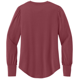 Mercer+Mettle MM1019 Ladies Stretch Jersey Long Sleeve Blouson Top - Rosewood