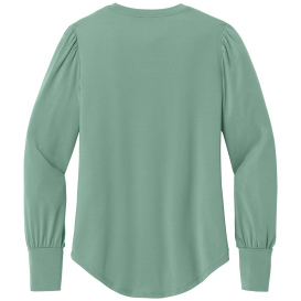 Mercer+Mettle MM1019 Ladies Stretch Jersey Long Sleeve Blouson Top - Sage