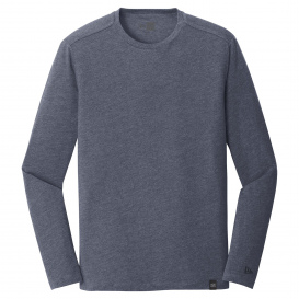 New Era NEA102 Heritage Blend Long Sleeve Crew Tee - True Navy Heather