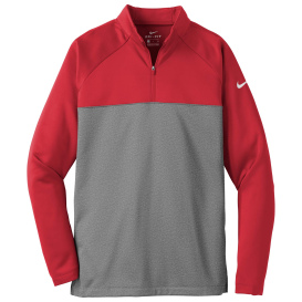 Nike NKAH6254 Therma-FIT 1/2-Zip Fleece - Gym Red/Dark Grey Heather