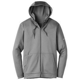 Nike NKAH6259 Therma-FIT Full-Zip Fleece Hoodie - Dark Grey Heather