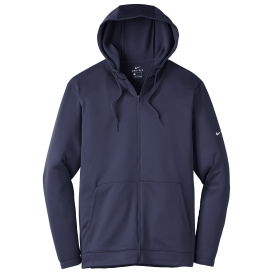 Nike NKAH6259 Therma-FIT Full-Zip Fleece Hoodie - Midnight Navy