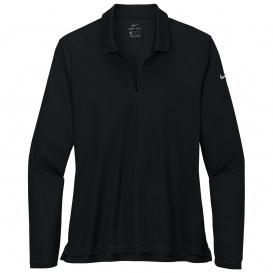 Nike NKDC2105 Ladies Dri-FIT Micro Pique 2.0 Long Sleeve Polo - Black