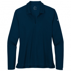 Nike NKDC2105 Ladies Dri-FIT Micro Pique 2.0 Long Sleeve Polo - Navy