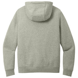 Nike NKFD9890 Ladies Club Fleece Sleeve Swoosh Full-Zip Hoodie - Dark Grey Heather