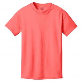 Port & Company PC099Y Youth Beach Wash Garment-Dyed Tee - Neon Coral