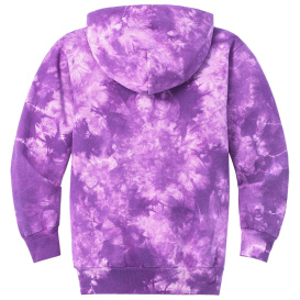 Port & Company PC144Y Youth Crystal Tie-Dye Pullover Hoodie - Purple