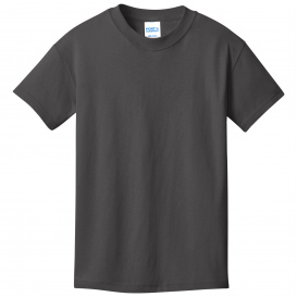 Port & Company PC54YDTG Youth Core Cotton DTG Tee - Charcoal