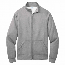Port & Company PC78FZ Core Fleece Cadet Full-Zip Sweatshirt - Athletic Heather