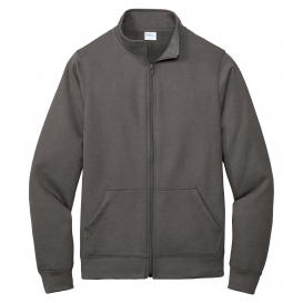 Port & Company PC78FZ Core Fleece Cadet Full-Zip Sweatshirt - Charcoal