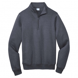 Port & Company PC78Q Core Fleece 1/4-Zip Pullover Sweatshirt - Heather Navy