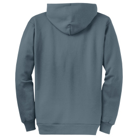 Port & Company PC78ZH Core Fleece Full-Zip Hooded Sweatshirt - Steel Blue