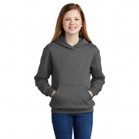 Port & Company PC90YH Youth Core Fleece Pullover Hooded Sweatshirt - Graphite Heather