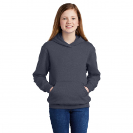 Port & Company PC90YH Youth Core Fleece Pullover Hooded Sweatshirt - Heather Navy
