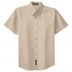 Port Authority S508 Short Sleeve Easy Care Shirt - Stone/Stone | Full ...