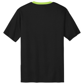 Sport-Tek ST100 Competitor United Crew - Black/Lime Shock