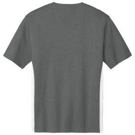Sport-Tek ST101 Competitor United V-Neck - Iron Grey/White