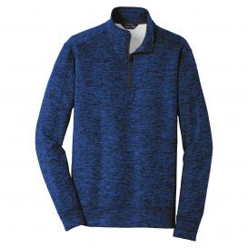 Sport-Tek ST226 PosiCharge Electric Heather Fleece 1/4-Zip Pullover - Dark Royal/Black Electric