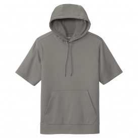 Sport-Tek ST251 Sport-Wick Fleece Short Sleeve Hooded Pullover - Dark Smoke Grey