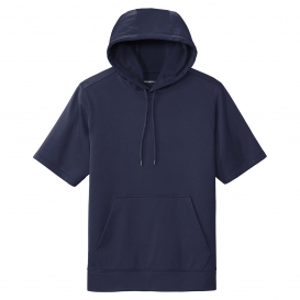 Sport-Tek ST251 Sport-Wick Fleece Short Sleeve Hooded Pullover - Navy