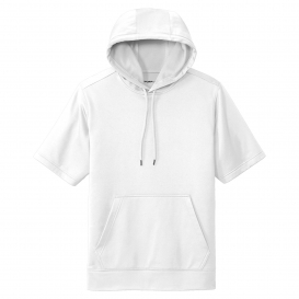 Sport-Tek ST251 Sport-Wick Fleece Short Sleeve Hooded Pullover - White
